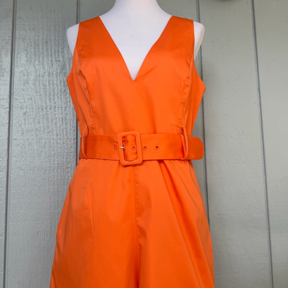 Anthropologie hutch Bold Orange tangerine Jumpsuit romper shorts new with tags